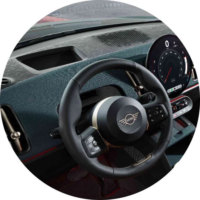 A close-up shot of the MINI Head-Up Display.